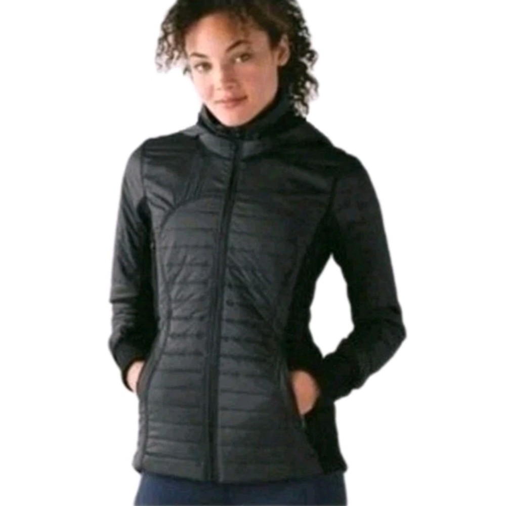 LULULEMON FIRST MILE QUILTED RUNNING Jacket Black Womens Size 10. - Picture 1 of 13